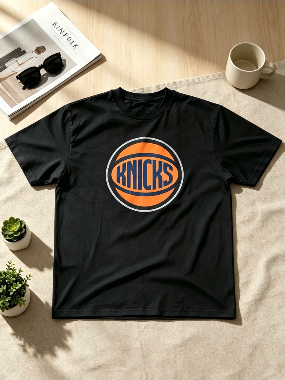 Knicks Logo Black Short Sleeve Tee
